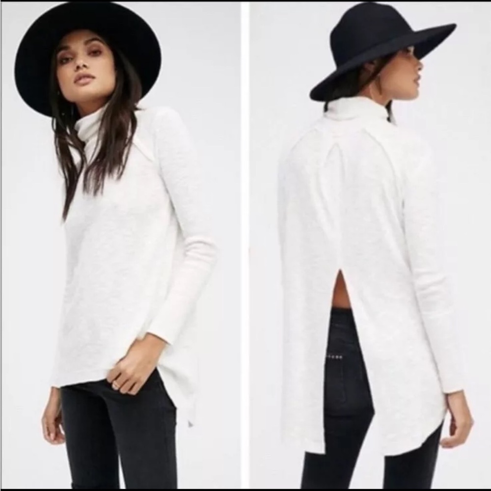 Free People We The Free Split Back Turtleneck Top